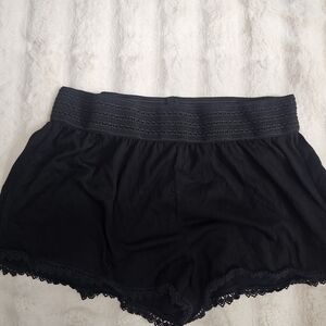 No Boundaries Black Lace Trim Shorts